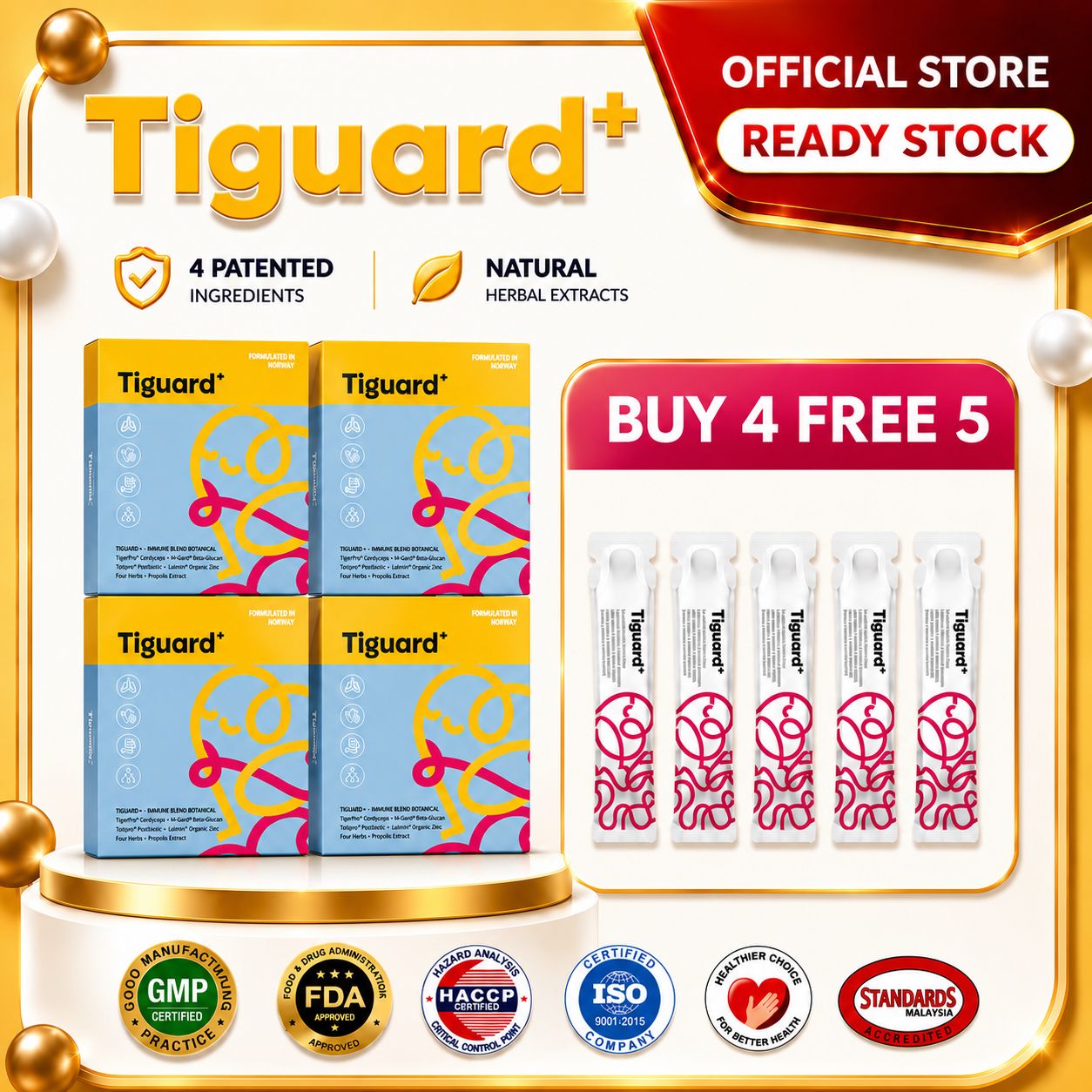 （Pre Oder ）Tiguard+ BUY 4 FREE 5【RM568 - 4 Boxes】