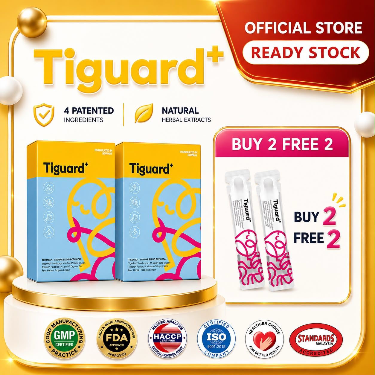 （Pre Oder）Tiguard+ BUY 2 FREE 2【RM298 - 2 Boxes】
